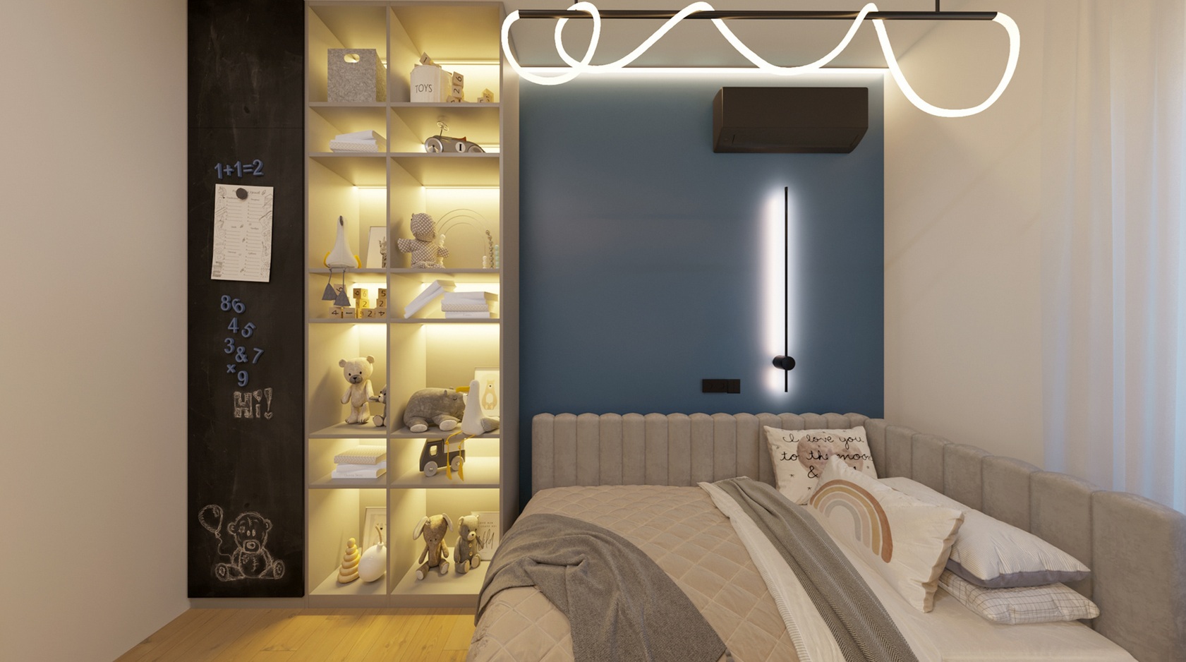 Diopsite apartment interior, contemporary design, 3D visualisation