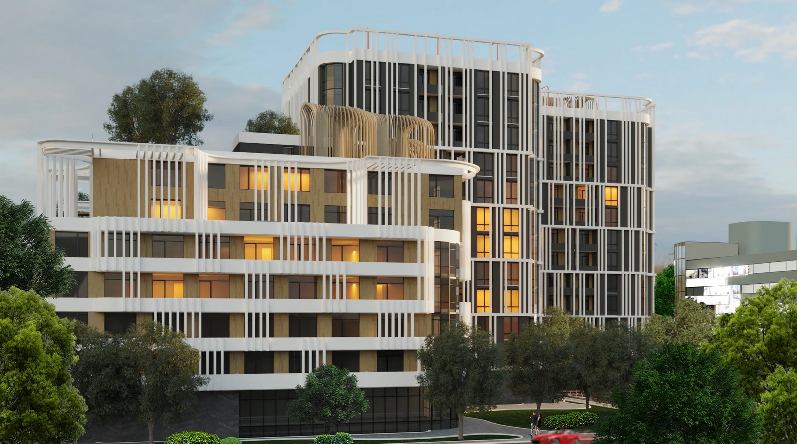 Residential complex exterior, Bucharest, architectural 3D visualisation