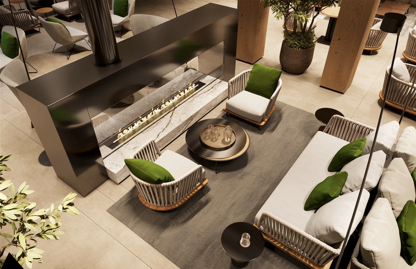 Contemporary apartment interior, modern style, 3D visualisation