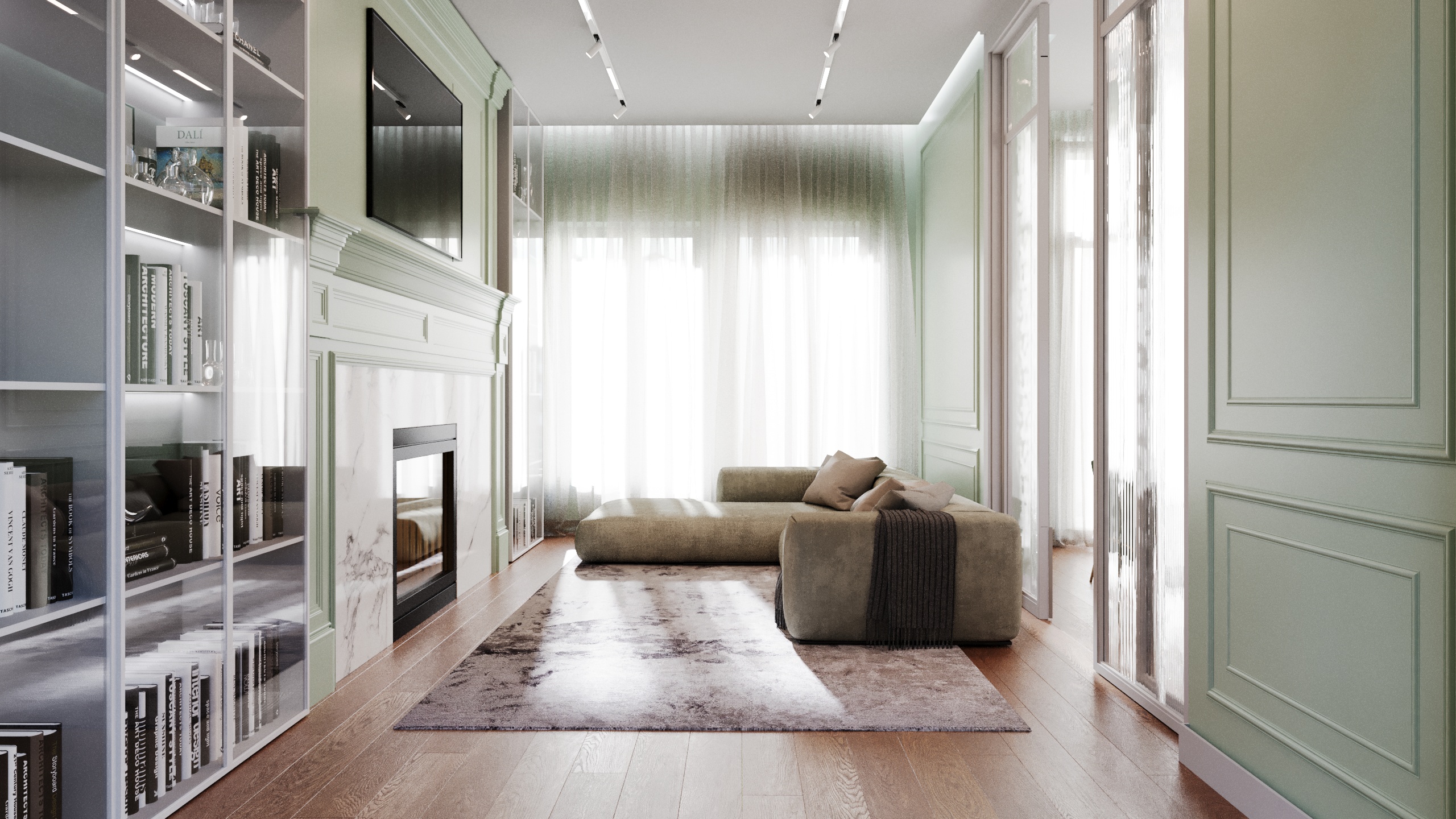 Kudryavska Street apartment interior, modern design, 3D visualisation