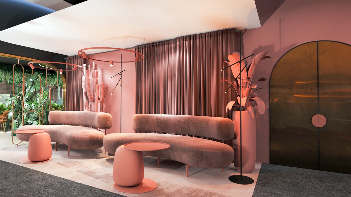 Ultramarine interior concept, premium 3D visualisation, 3ds Max and Corona Renderer